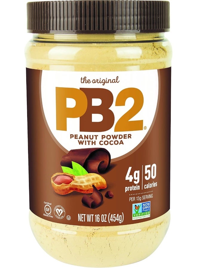 PB2 Powdered Chocolate Peanut Butter with Cocoa - 4g of Protein, 90% Less Fat, Certified Gluten Free, Only 50 Calories per Serving for Shakes, Smoothies, Low-Carb, Keto Diets - Image 1