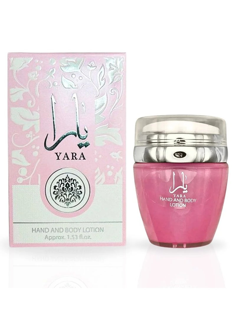 Ard Al Zaafaran Yara Perfumed Hand and Body Lotion,Ultra Moisturizing, Skin-Nourishing, Replenishes Dry Skin, Fresh Fragrance,1.53 Fl.Oz,45ML - Image 1