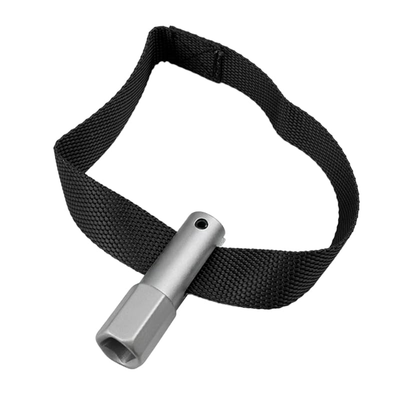 JEUCLEL 12 Drive Oil Filter Strap Wrench Oil Filter Strap Type Wrench Remover Compatible with Most Vehicles Engine Maintenance 120mm Adjustable Filter Removal Auto Engine Motorcycle Belt Wrench - Image 1