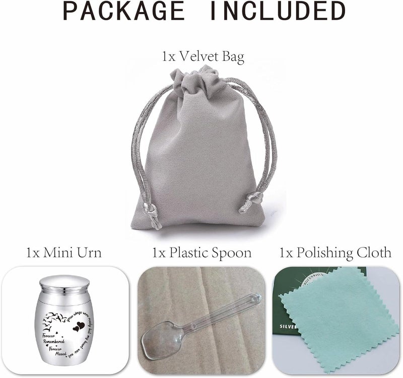 CREATCABIN Seagull Heart Mini Urns for Human Ashes Small Cremation Keepsake Urn Silver Alloy Sharing Funeral Urn Miniature Burial Jar Memorial Ashes Holder Decorative Urns 1.6x1.2Inch - Image 5