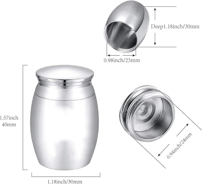 CREATCABIN Seagull Heart Mini Urns for Human Ashes Small Cremation Keepsake Urn Silver Alloy Sharing Funeral Urn Miniature Burial Jar Memorial Ashes Holder Decorative Urns 1.6x1.2Inch - Image 2