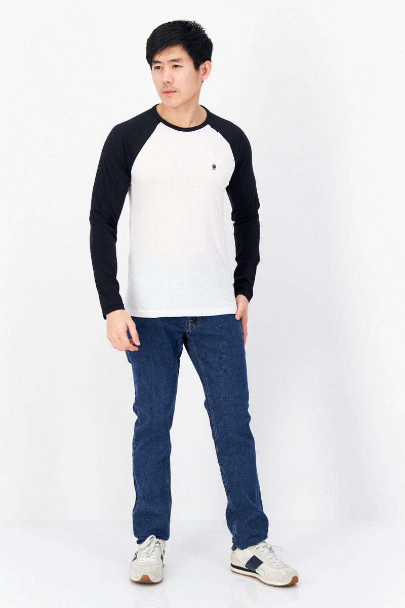 French Connection Men Crew Neck Long Sleeve Brand Logo T-Shirts, White - Image 4