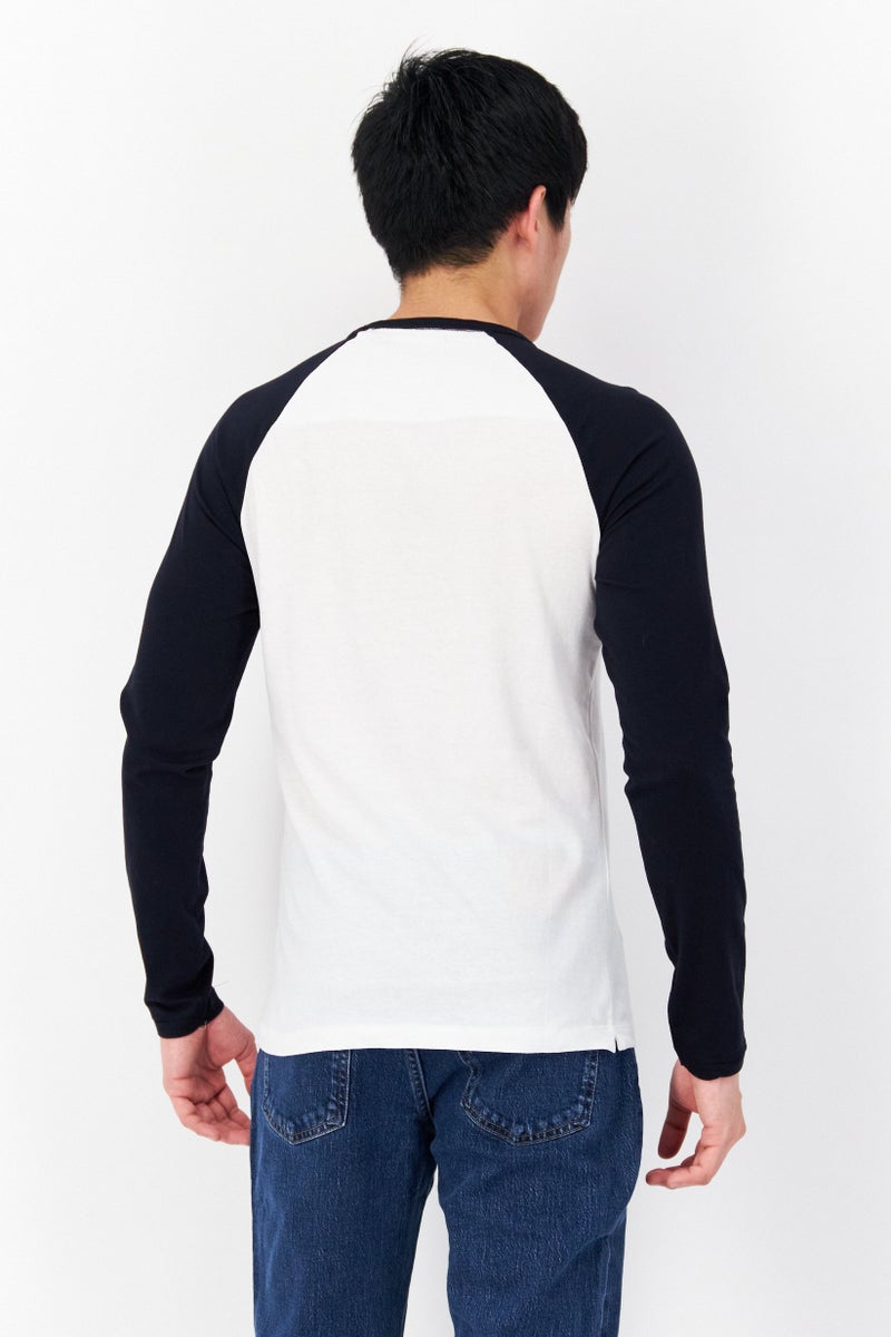 French Connection Men Crew Neck Long Sleeve Brand Logo T-Shirts, White - Image 2