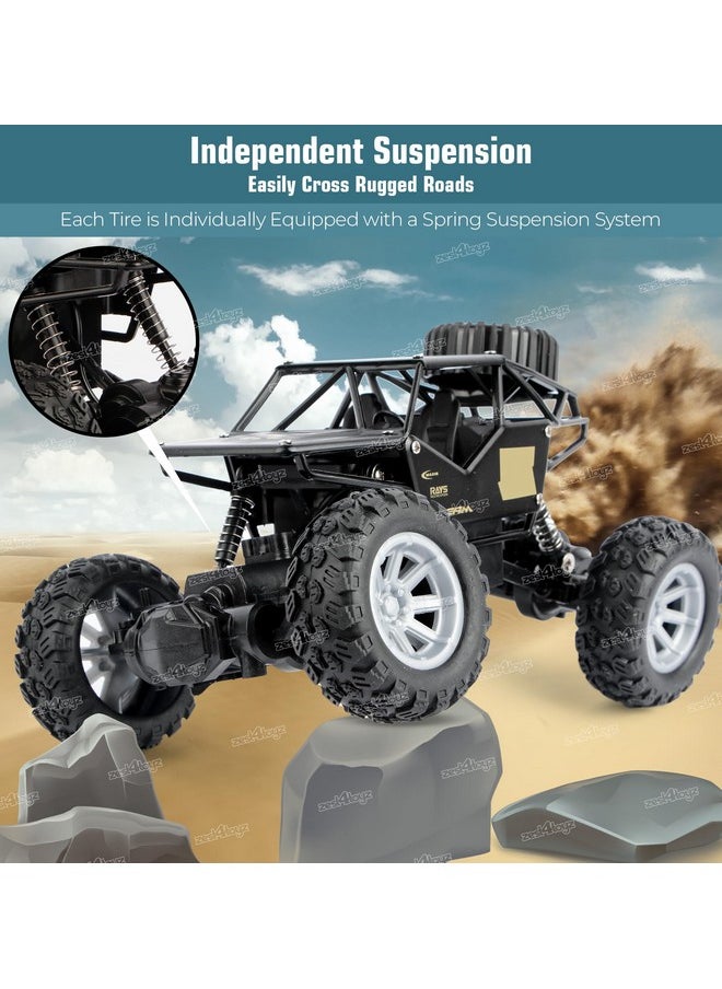 Zest 4 Toyz - Zest 4 Toyz Remote Control 1:18 Rock Crawler 2WD High Speed Rechargeable Off-Road Monster Truck | Car for Boys 10 Years | Kids Toy - Black - Image 1