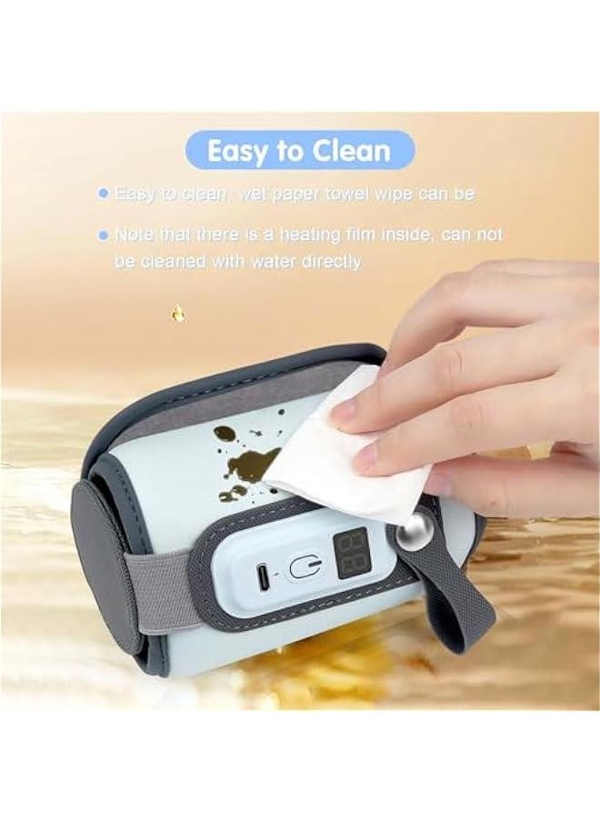 Gonice 【Upgrade】 Portable Bottle Warmer, Baby Milk Warmer for All Bottles, Rapid Heating Accurate Temperature Control with LED Display, USB Warmer Bottle Suitable for Home and Outing (Blue)  - Image 4