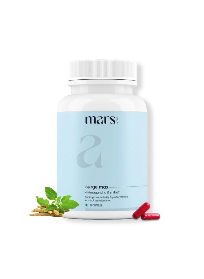 mars by GHC - mars by GHC Natural Surge Max Caps (Pack of 1) | Powered with Shilajit, Safed Musli & Gokshura | Good Health Company (60 N) | Overall Well Being - Image 1