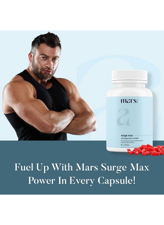 mars by GHC - mars by GHC Natural Surge Max Caps (Pack of 1) | Powered with Shilajit, Safed Musli & Gokshura | Good Health Company (60 N) | Overall Well Being - Image 1