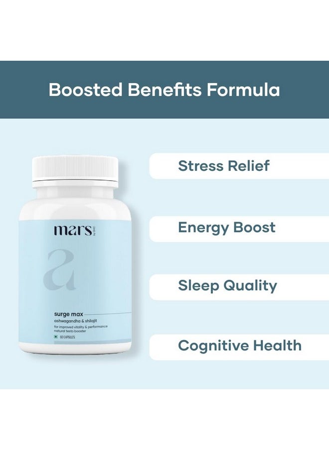 mars by GHC - mars by GHC Natural Surge Max Caps (Pack of 1) | Powered with Shilajit, Safed Musli & Gokshura | Good Health Company (60 N) | Overall Well Being - Image 1