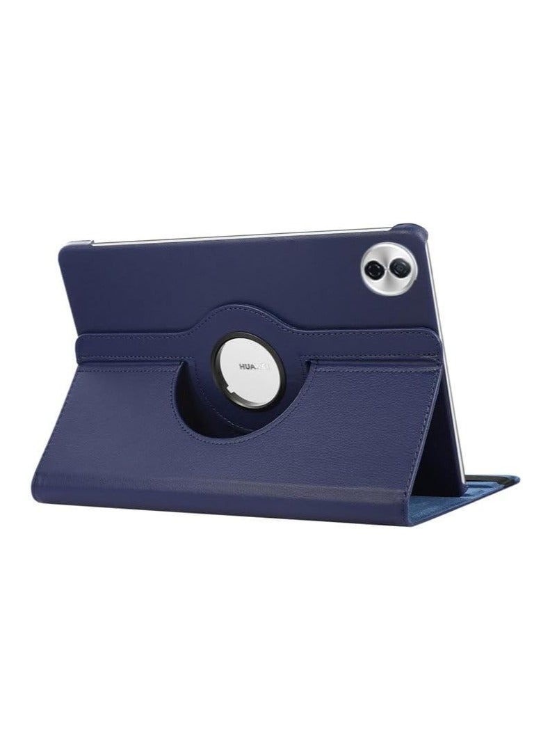 VKL Case Compatible with Honor Pad 10 12.1 Inch (2025) HEY3-W00/HEY3-W10, PU Leather Cover Sleep Wake Function 360 Rotating Stand Protective Shell (Dark Blue) - Image 1