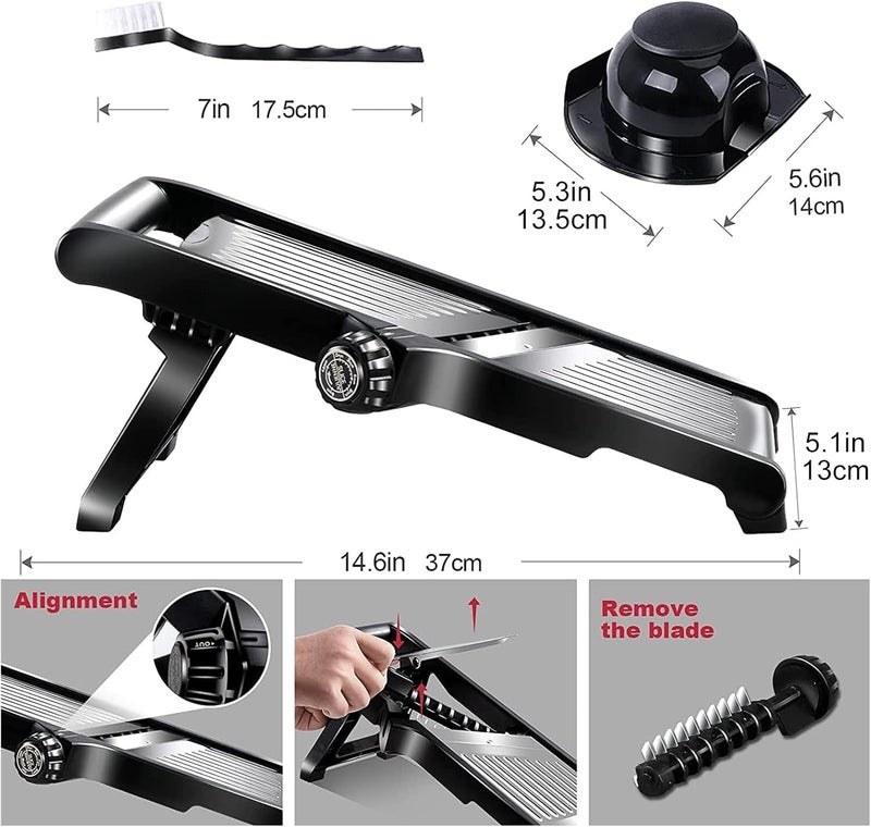 Masthome Mandolin Slicer for Kitchen, Food Mandoline Vegetable Chopper Professional, Mandolines Julienne Cutter for Potato, Onions Grater- Send Cut Proof Gloves & Cleaning Brush - Image 2