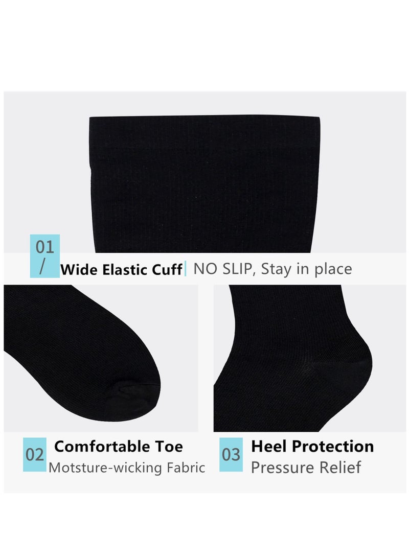 Excefore - Wide Calf Compression Socks for Women Men, 2 Pairs Plus Size Extra Large Size Support Socks Stockings Reduces Swelling & Pain for Nurses Running Pregnant Travel Flight 20-25 mmHg - Image 1