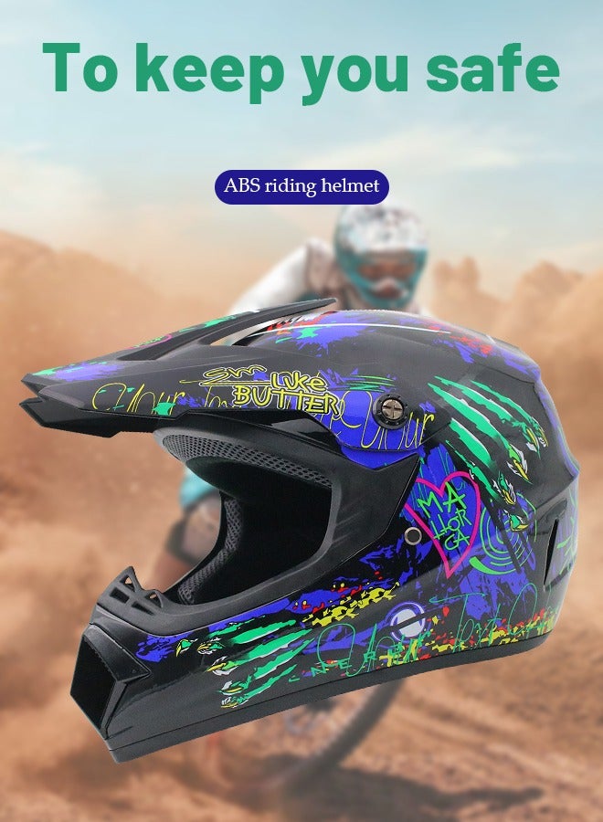 Generic Sport Motorcycle Helmet,ightweight ABS Shell,Bike Motocross Helmets for Adults,Motorcycle Street Bike Helmet，Personalized Graffiti Patterns,for Young Boys and Girls ﻿  - Image 1
