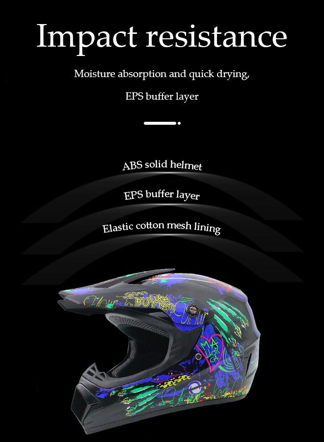 Generic Sport Motorcycle Helmet,ightweight ABS Shell,Bike Motocross Helmets for Adults,Motorcycle Street Bike Helmet，Personalized Graffiti Patterns,for Young Boys and Girls ﻿  - Image 5
