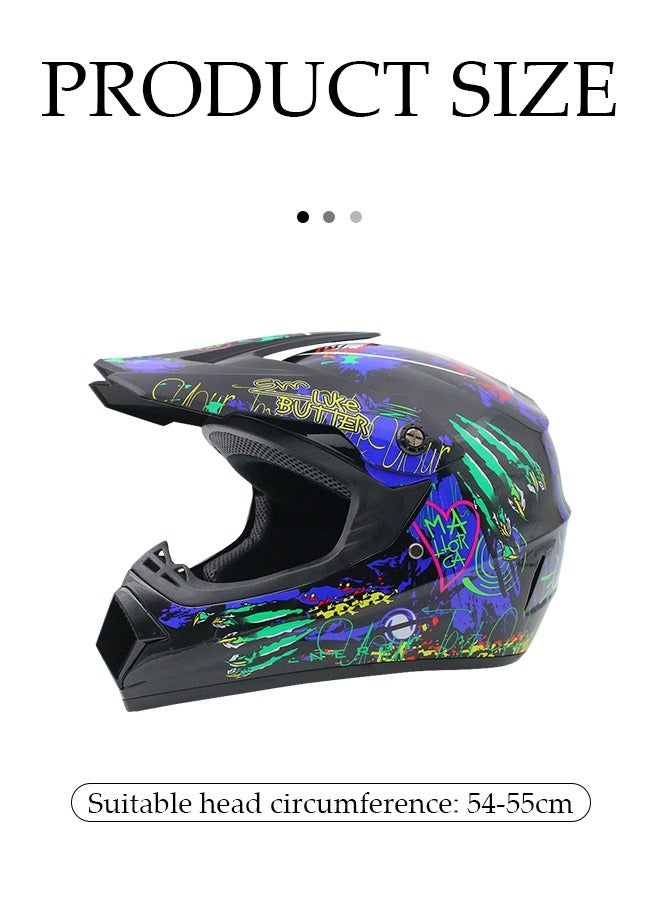 Generic Sport Motorcycle Helmet,ightweight ABS Shell,Bike Motocross Helmets for Adults,Motorcycle Street Bike Helmet，Personalized Graffiti Patterns,for Young Boys and Girls ﻿  - Image 3