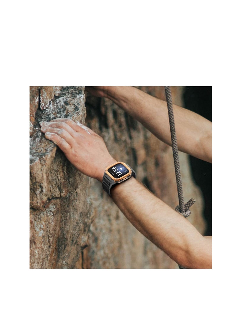 أحزمة رياضية متينة من مادة TPU لساعة Fitbit Versa 2/3/4 - سوار معصم قابل للتعديل مع مصد واقٍ للرجال والنساء
