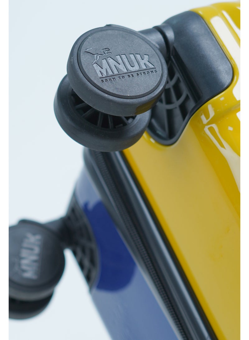 MNUK SWAGGER 24inch Luggage| Polycarbonate and ABS Hardside Trolley| Double 360Â° 4 Wheeler| Yellow Black - Image 4