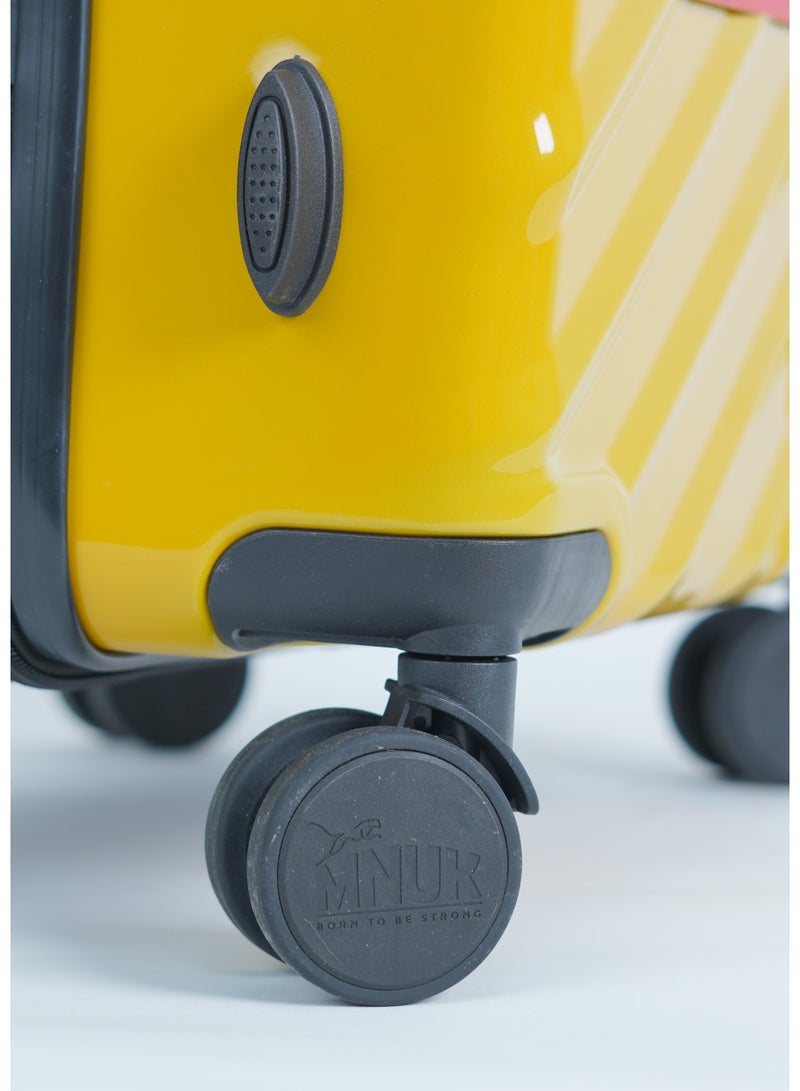 MNUK SWAGGER 24inch Luggage| Polycarbonate and ABS Hardside Trolley| Double 360Â° 4 Wheeler| Yellow Black - Image 5