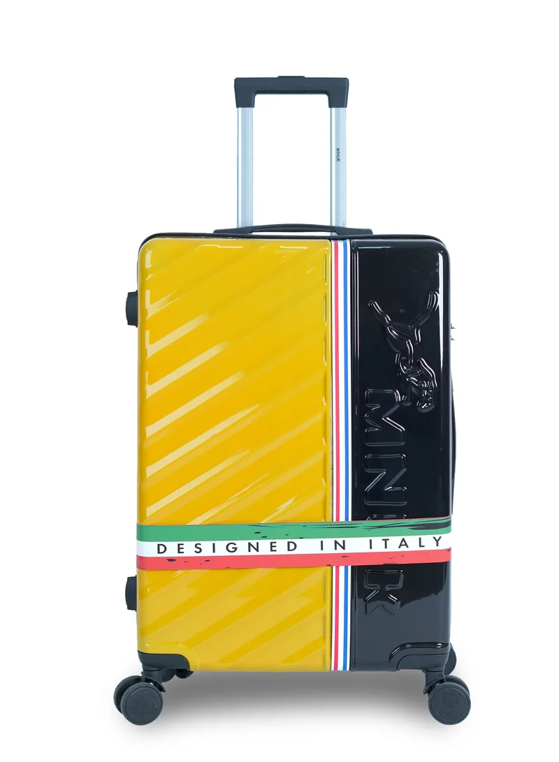 MNUK SWAGGER 24inch Luggage| Polycarbonate and ABS Hardside Trolley| Double 360Â° 4 Wheeler| Yellow Black