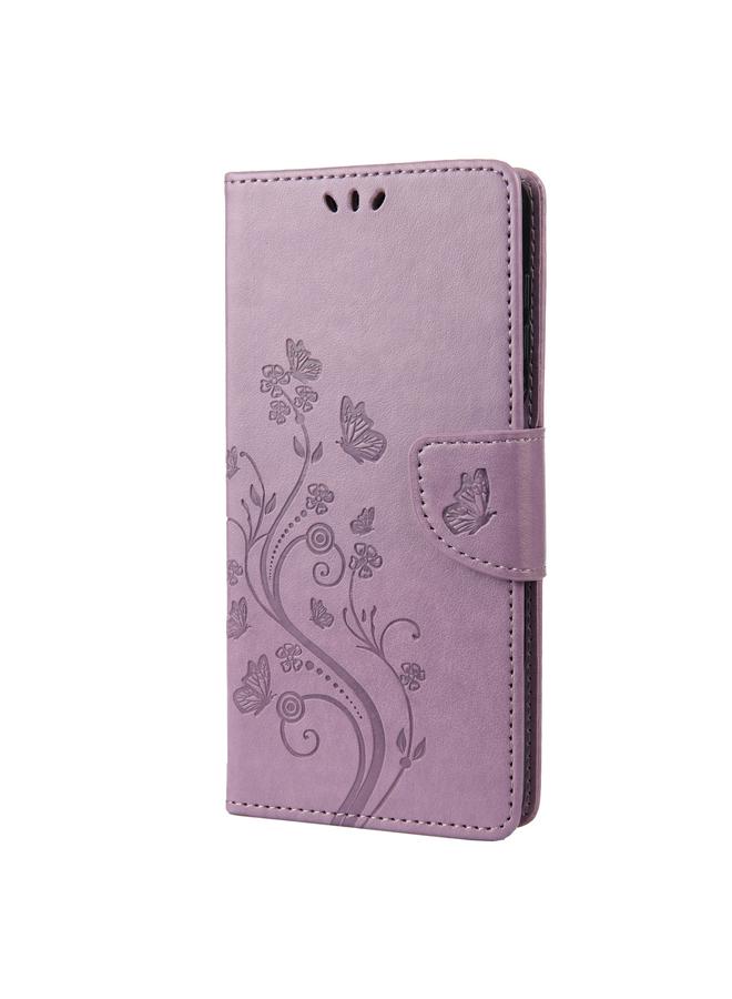 اس-توب جراب هاتف iPhone 14 Plus بنمط زهرة الفراشة من الجلد القابل للطي - Image 2