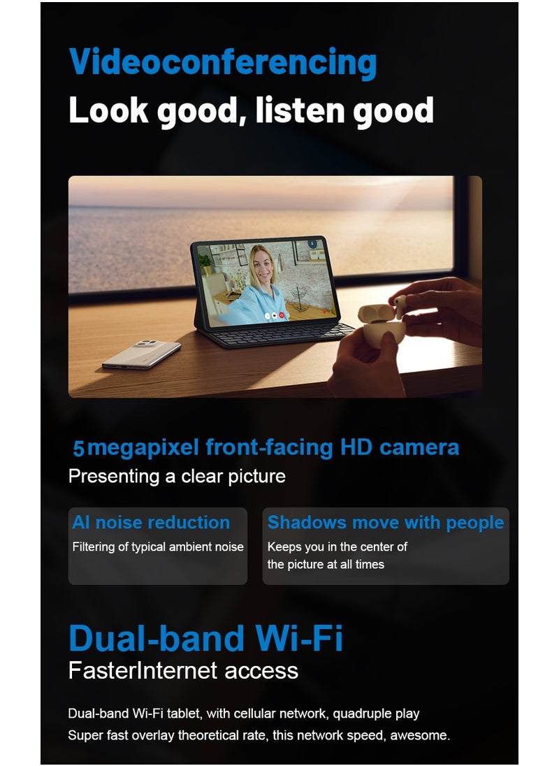 Umiio Smart Tablet PC 10.1-inch HD Screen 8GB RAM 256GB ROM Front and Rear Camera WiFi and Dual SIM 5G Network Android Tab with Leather Cover Keyboard and Mouse  - Image 5