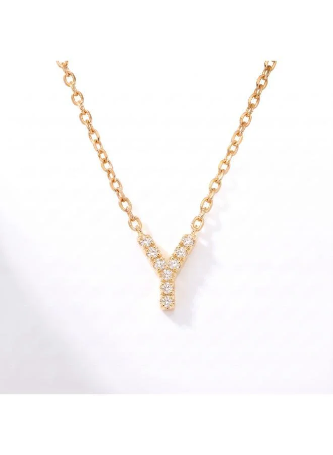 روفو Letter Y  Initial Pendant Necklace 18k Gold Plated