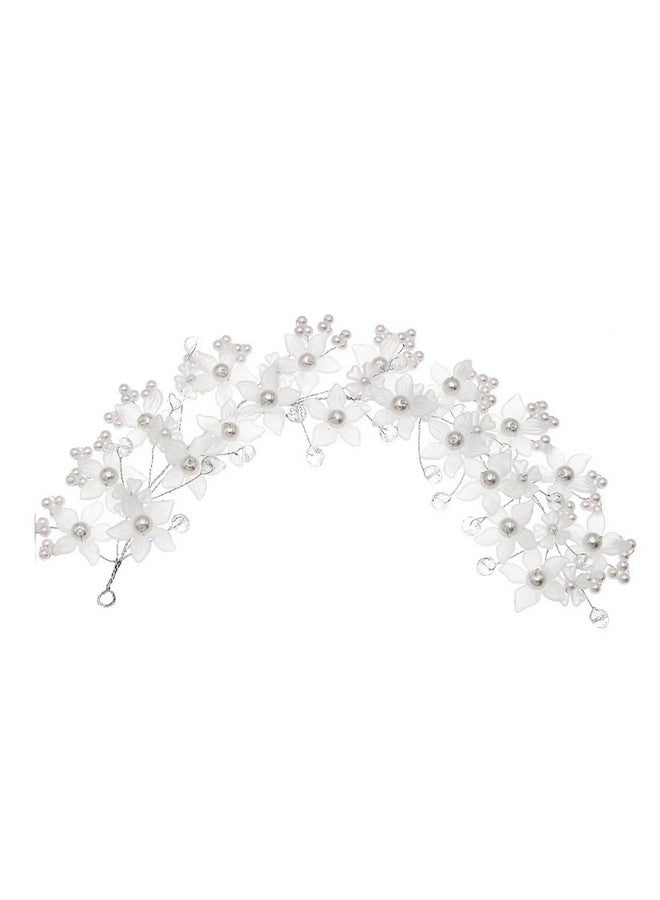 Imaashi Bridal Flower Headband with Beads & Crystals | Hair Accessories | Wedding Tiara | Hair Vine | Rhinestone Headwear Jewellery | Hair Clip | - Image 1
