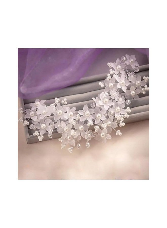 Imaashi Bridal Flower Headband with Beads & Crystals | Hair Accessories | Wedding Tiara | Hair Vine | Rhinestone Headwear Jewellery | Hair Clip | - Image 5