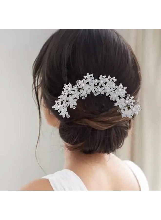Imaashi Bridal Flower Headband with Beads & Crystals | Hair Accessories | Wedding Tiara | Hair Vine | Rhinestone Headwear Jewellery | Hair Clip | - Image 4