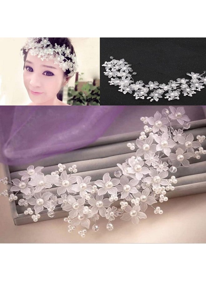 Imaashi Bridal Flower Headband with Beads & Crystals | Hair Accessories | Wedding Tiara | Hair Vine | Rhinestone Headwear Jewellery | Hair Clip | - Image 3