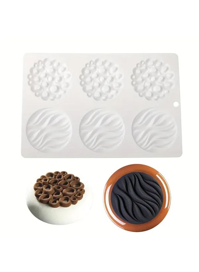 Two In One Round Wave Bubble White Silicone Baking Molds With - Image 2