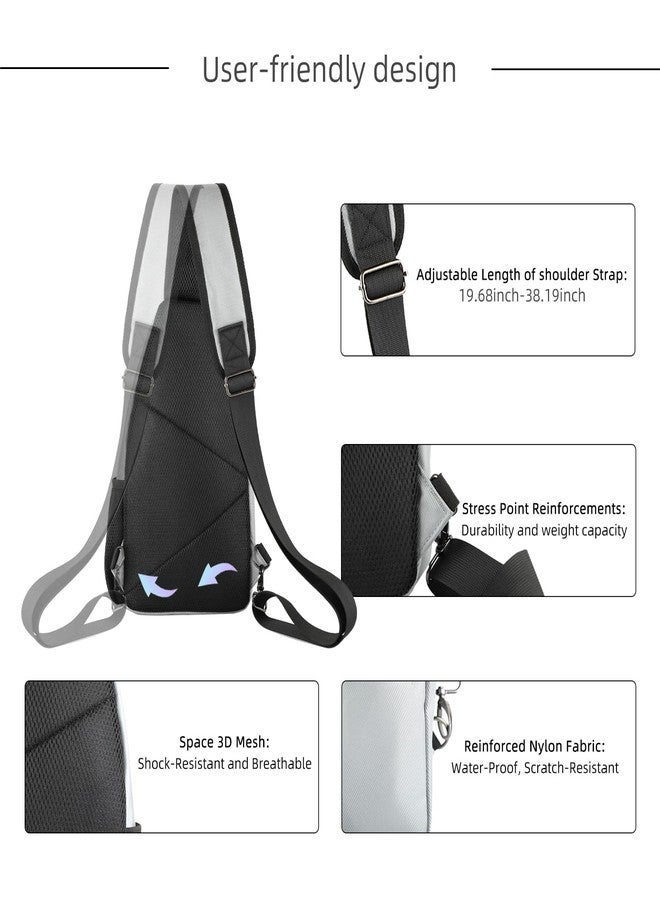 AMJ Tactical Chest Sling Bag for Men,Theft Crossbody Bag,Lightweight Hiking Shoulder Pack for Cycling, Travel, Camping, Gray, Durable - Image 4