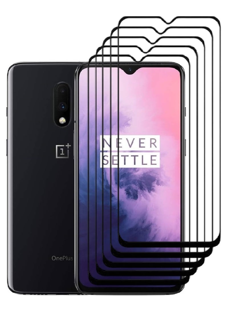 AINA 5 Pieces Tempered Glass Screen Protector 5D Designed For OnePlus 7 Full Glue Edge to Edge Full Screen Coverage And Bubble Free - Image 1