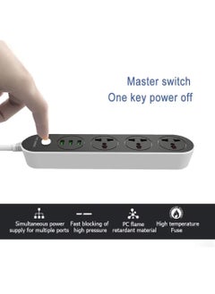 DOTCOM DotCom Extension Cords with 3 USB Solts Black 3 Way Outlets Power Strip with USB Surge and Overload Protection with 16 Meter 3Pin Power Extension Board for Home  - Image 2