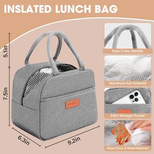 PEDECO Bento Box Set with Lunch Bag, Lunch Containers for Women&Men&Kids. Leakproof 3-Compartment and 2-Tier Stackable Container with Portable Sauce Pod, Microwave/Dishwasher Safe, BPA-Free (Green) - Image 5