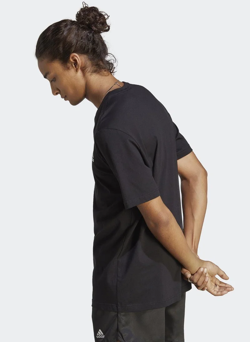 Adidas M Sl Sj T Black Training T-Shirts 2XSS