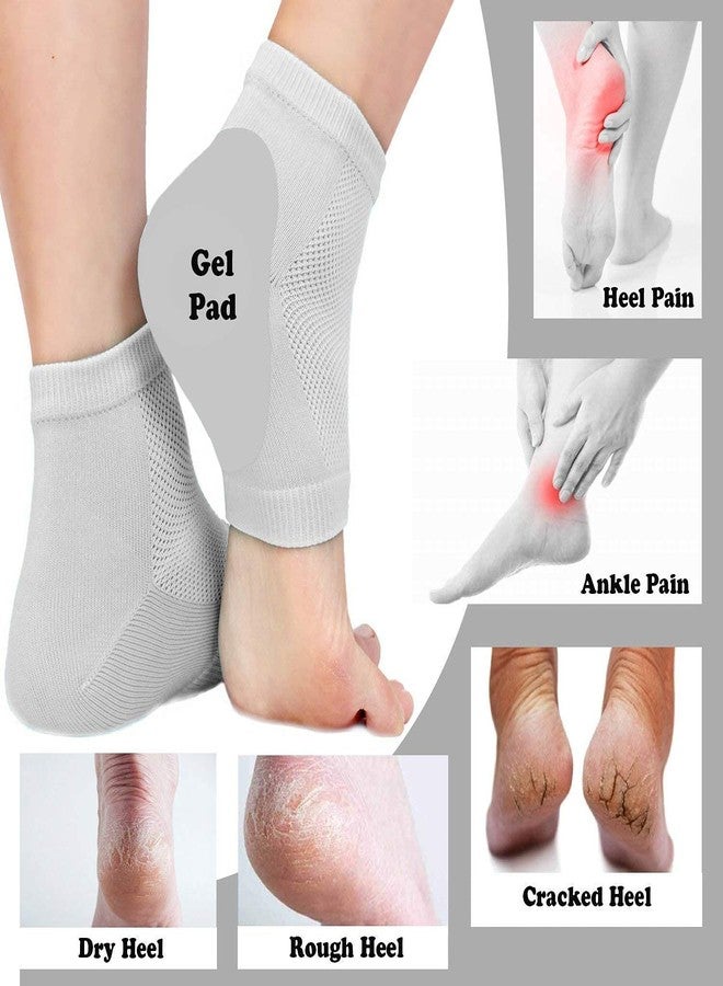 Clopic Silicone Gel Moisturized With Oil Infused, Soft Cotton Heel Socks Used For Winter Summer Swelling Pain Relief, Dry Cracked Skin, Ankle Safety For Girls, Women, Men Multicolor 1 Pair - Image 3