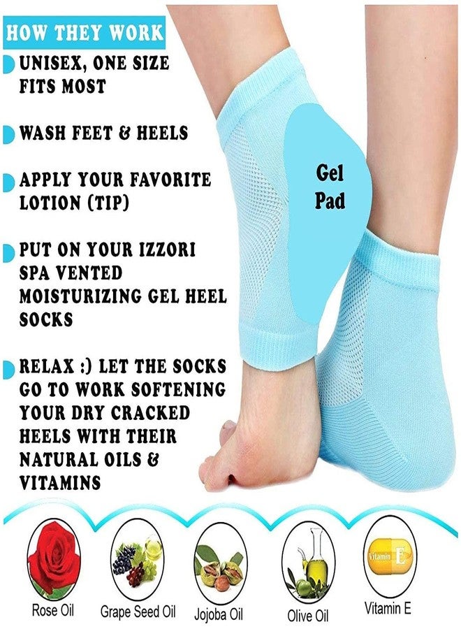 Clopic Silicone Gel Moisturized With Oil Infused, Soft Cotton Heel Socks Used For Winter Summer Swelling Pain Relief, Dry Cracked Skin, Ankle Safety For Girls, Women, Men Multicolor 1 Pair - Image 5