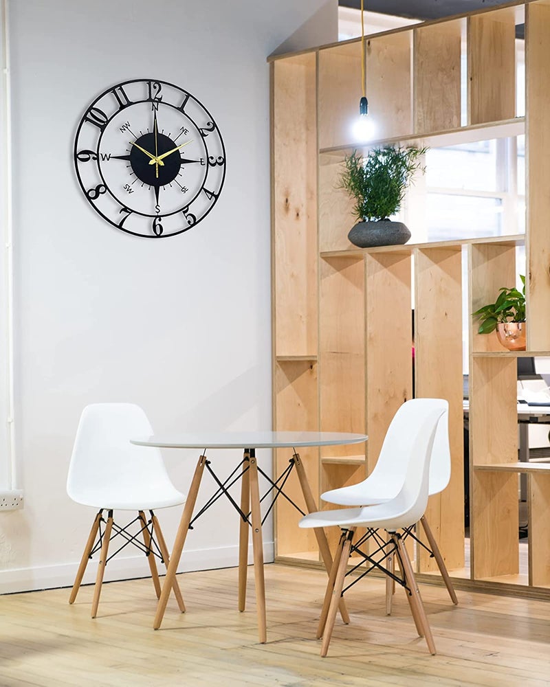 Arabs Stylish Metal Wall Clock for Home and Hall Living Room Bedroom Office Antique Big Size Modern Wall Watch for Home Decor Style 1 50 cmMatte BlackAnalog - Image 3