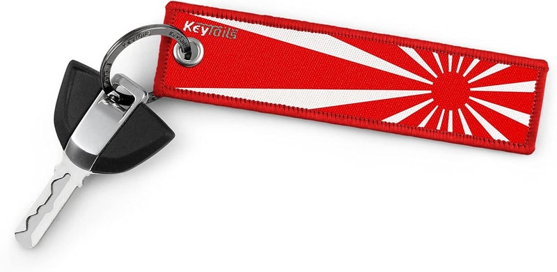 KEYTAILS Keychains, Premium Quality Key Tag for JDM Cars [Rising Sun - Red] - Image 2