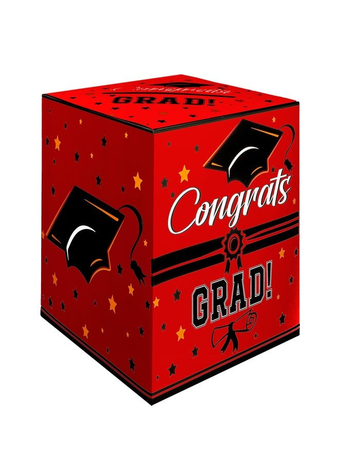 Luktastic Red Graduation Card Box 2025, Modern Foldable Card Box Holder for College High School Graduation Party Decorations, Class of 2025 Gift Card Box, Easy Assembly - Image 1