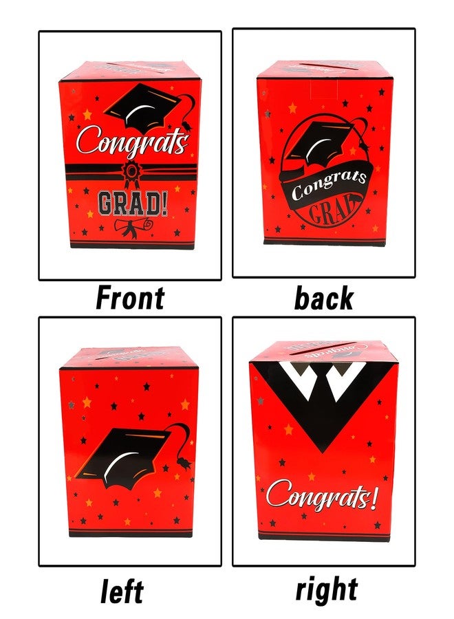Luktastic Red Graduation Card Box 2025, Modern Foldable Card Box Holder for College High School Graduation Party Decorations, Class of 2025 Gift Card Box, Easy Assembly - Image 5