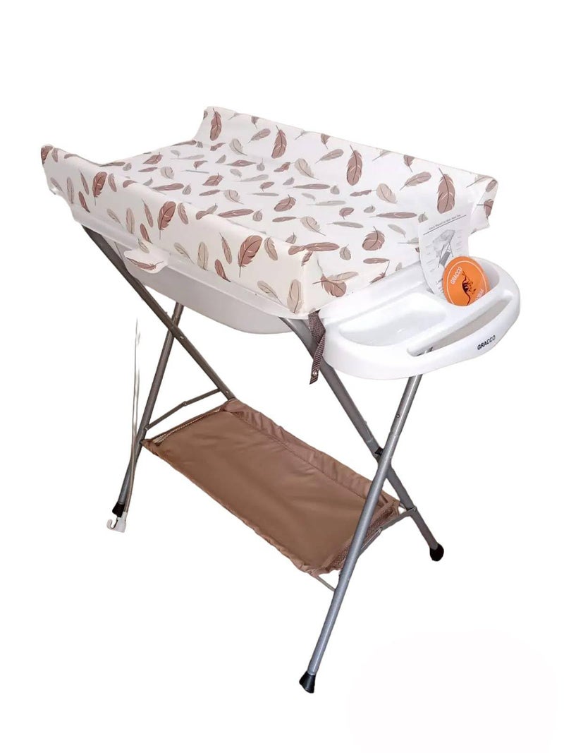Multifunctional Baby Bathing Table and Diaper Changing Station - White