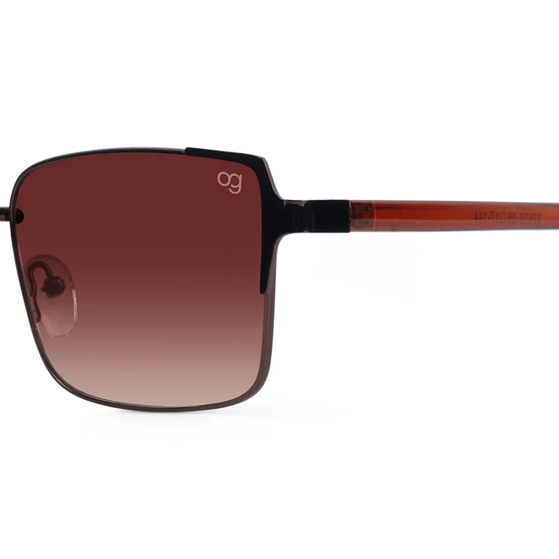 Woggles UV- Protected  Brown Rectangle Sunglasses