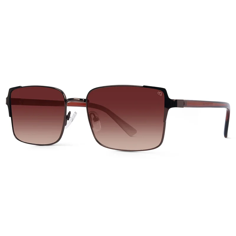 Woggles UV- Protected  Brown Rectangle Sunglasses