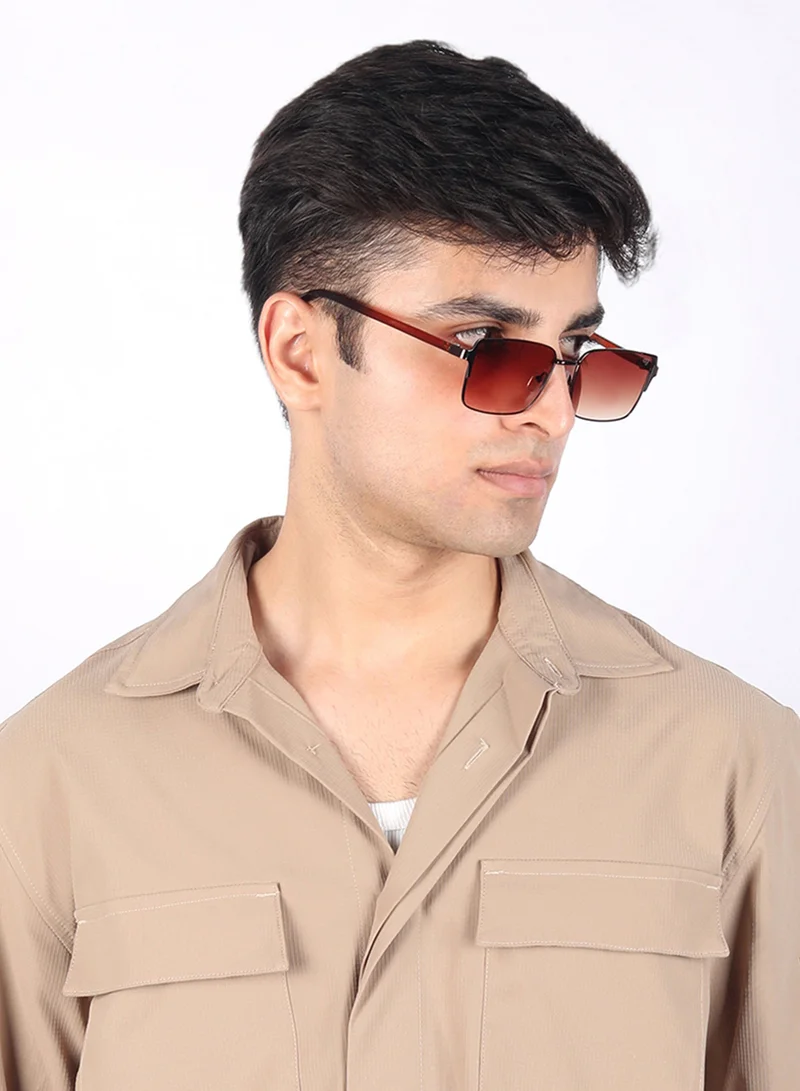 Woggles UV- Protected  Brown Rectangle Sunglasses