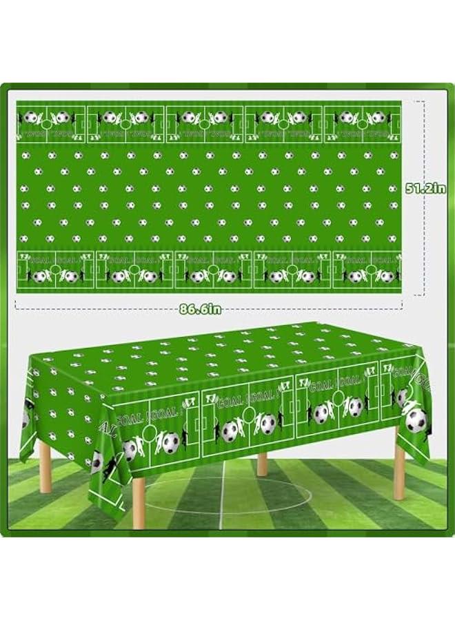 RYNX Soccer Party Tablecloths   of one Disposable Plastic Printed with Soccer Theme Ideal for Soccer Events and Game Day Decor 866 * 51inch) - Image 2
