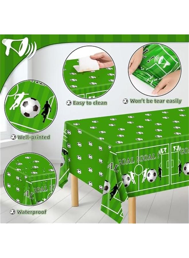 RYNX Soccer Party Tablecloths   of one Disposable Plastic Printed with Soccer Theme Ideal for Soccer Events and Game Day Decor 866 * 51inch) - Image 3