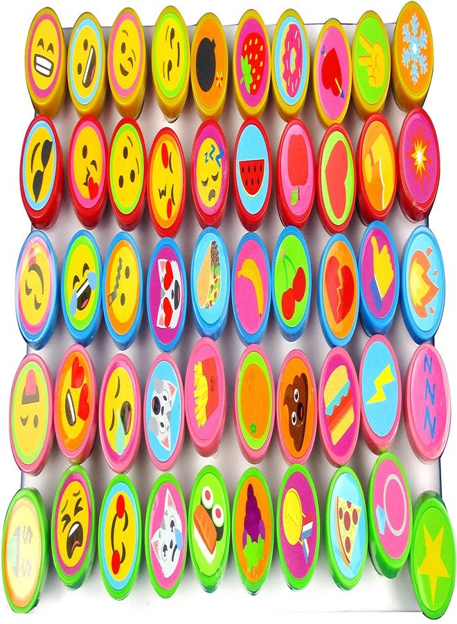 TINYMILLS Tiny Mills 50 Pcs Emoji Assorted Stamps for Kids Self-Ink Stamps (50 Different Designs) for Emoji Birthday Party Favors,Goodie Bag Pinata Fillers, Game Prizes, Classroom Rewards, Teacher Stamps - Image 3