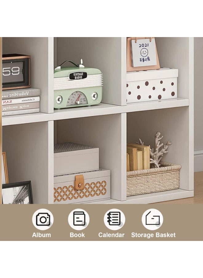 XiuWoo 6 Cube Wooden Bookcase, 2 Tier Bookshelf Storage Organizer for Living Room, Office and Bedroom - Image 4