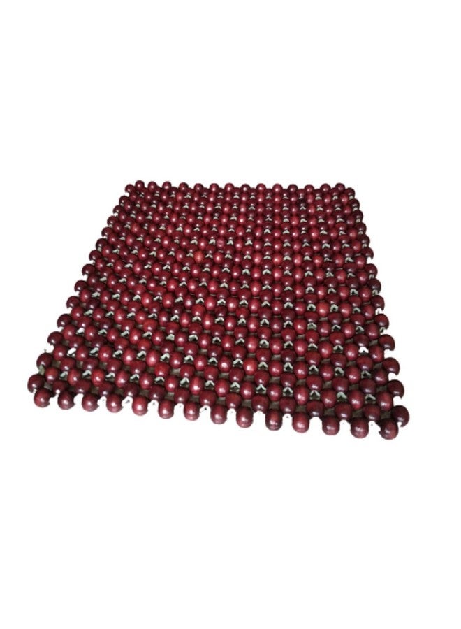 Q1 Beads وسائد مقعد كرسي داخلي من خرز Q1 SMRN خشبية لتخفيف آلام الظهر، توفر الدعم والراحة (صغيرة، مارون) - Image 1